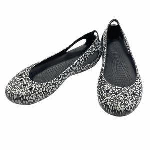 Crocs Kadee Cutout Speckled Graphic Ballet Flats